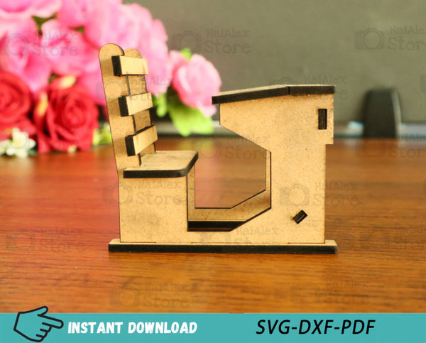 Miniature School Desk Plywood 3mm Laser Cut Files