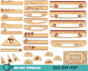 40 Designs Wooden Ruler Laser Cut File