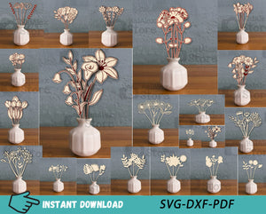 80+ Wooden Wildflowers SVG Bundle Designs
