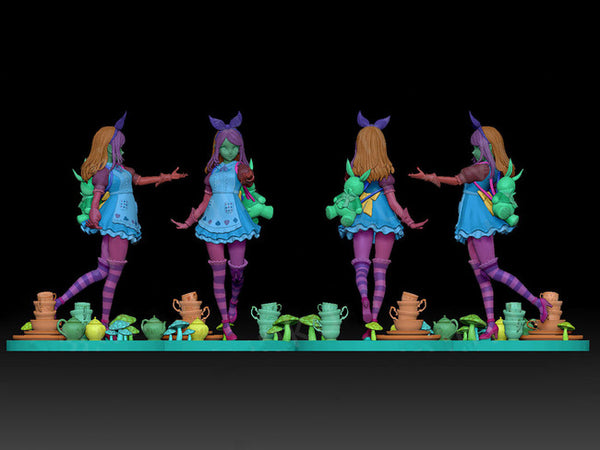 Alice in Wonderland 3D Model Ready to Print