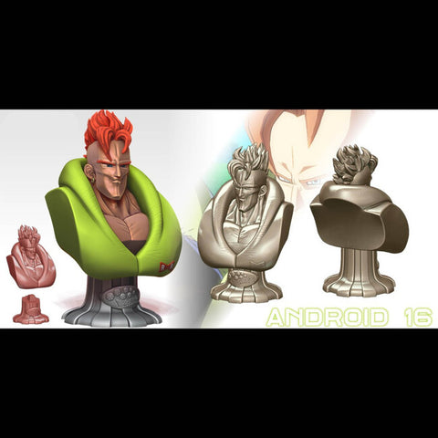 Android 16 Bust 3D Model Ready to Print