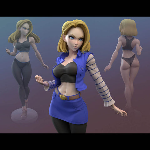 Android 18 Version SFW NSFW 3D Model Ready to Print