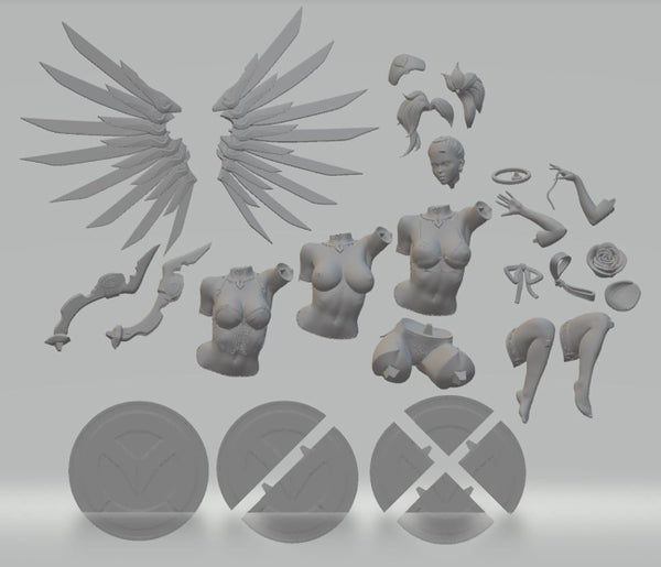 Angel Mechanic Nurse Figures STL Ready to Print