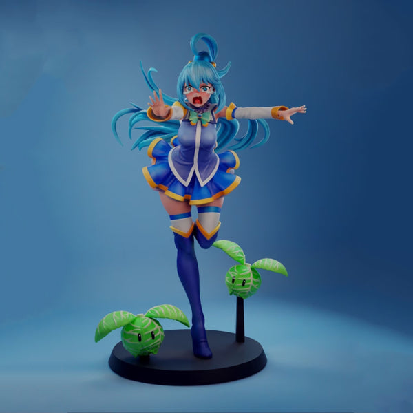 Aqua NSFW Anime Figurine 3D Model Ready to Print