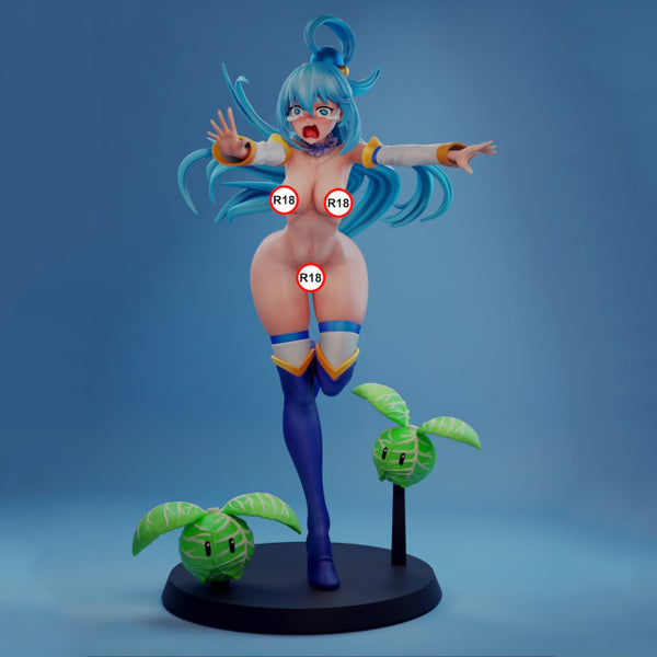 Aqua NSFW Anime Figurine 3D Model Ready to Print