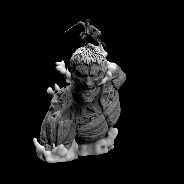 Armored Titan and Mikasa 3D Model Ready to Print