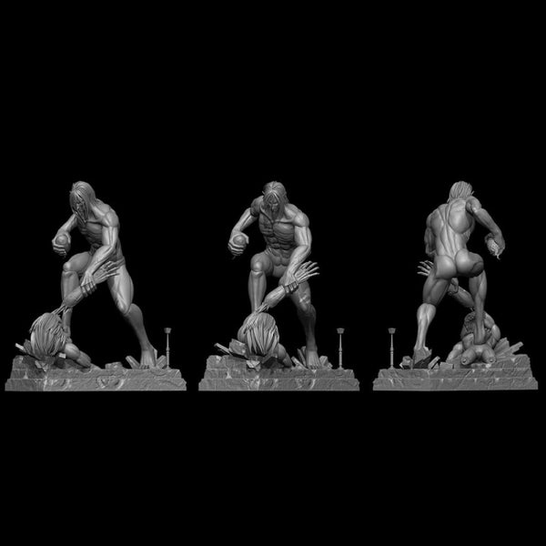 Attack Titan Vs Jaw Titan 3D Model Ready to Print