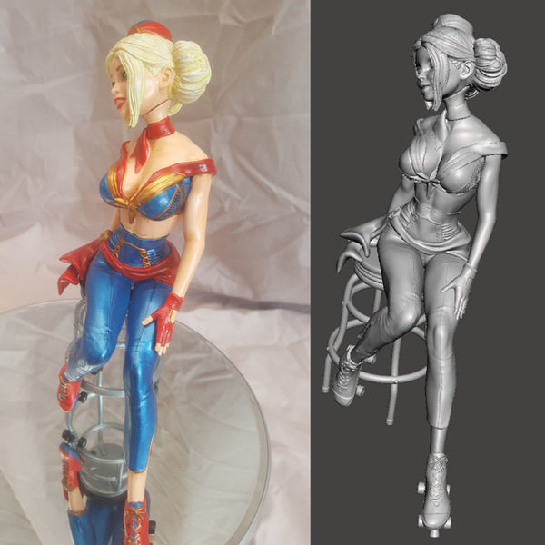 Bombshell Pinups Captain Marvel 3D Model Ready to Print STL