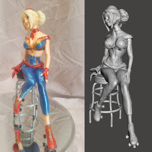 Bombshell Pinups Captain Marvel 3D Model Ready to Print STL