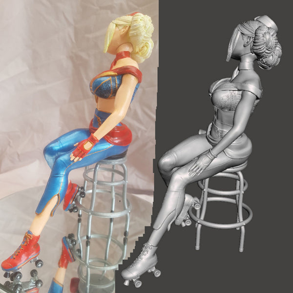 Bombshell Pinups Captain Marvel 3D Model Ready to Print STL