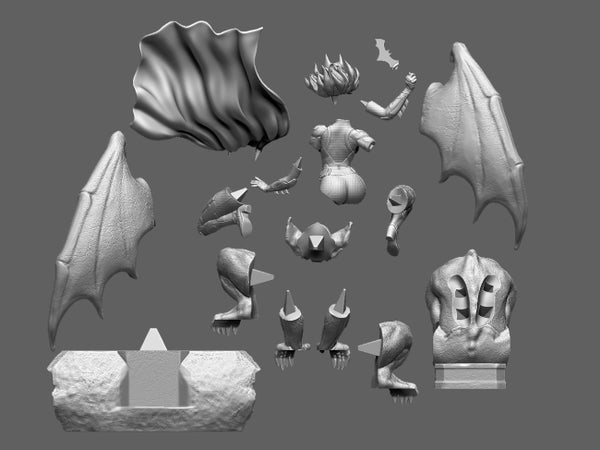Batgirl Statue of the Devil 3D Model Ready to Print