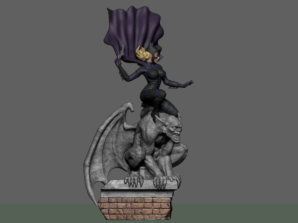 Batgirl Statue of the Devil 3D Model Ready to Print
