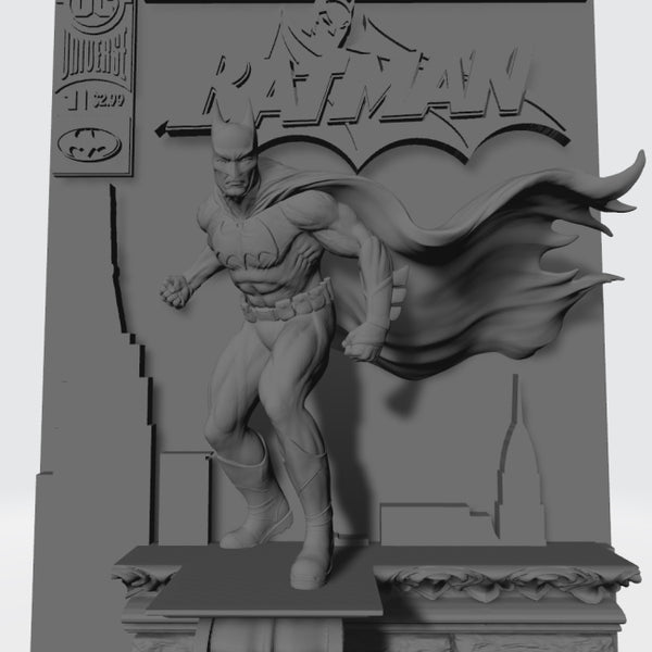 Batman Comic Book Cover 3D Model Ready to Print