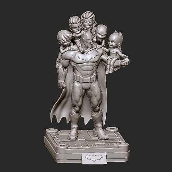 Batman and Kids Batman Family 3D Model Ready to Print