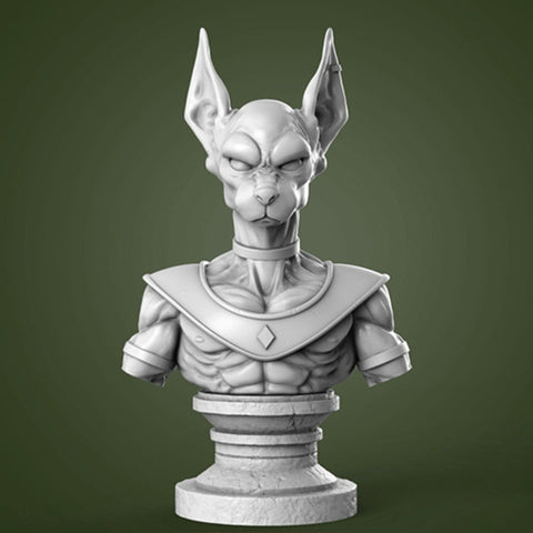 Beerus Bust Figurine 3D Model Ready to Print