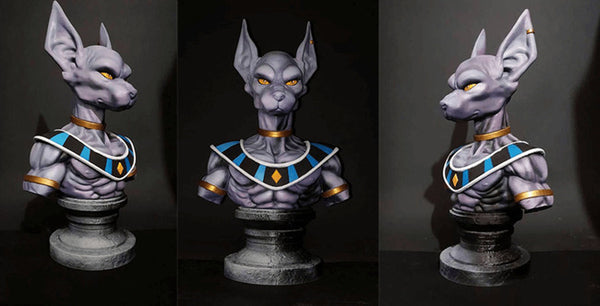 Beerus Bust Figurine 3D Model Ready to Print