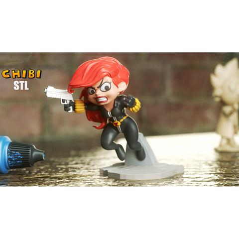 Black Widow Chibi 3D Model Ready to Print