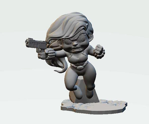 Black Widow Chibi 3D Model Ready to Print