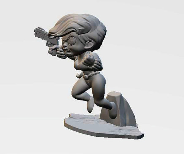 Black Widow Chibi 3D Model Ready to Print