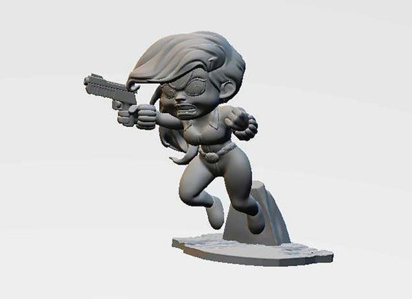 Black Widow Chibi 3D Model Ready to Print