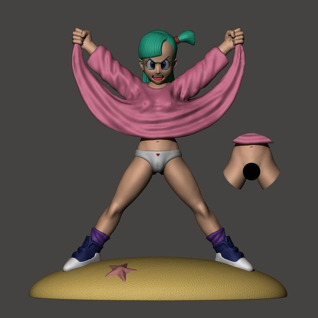 Bulma Flashes Master Roshi 3D Model Ready to Print