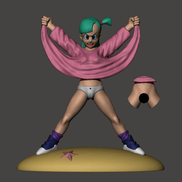 Bulma Flashes Master Roshi 3D Model Ready to Print