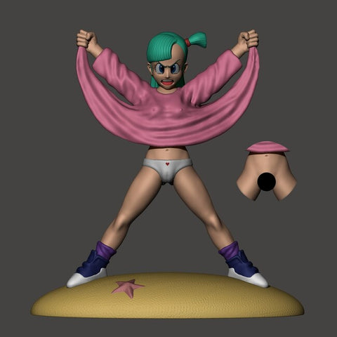 Bulma Flashes Master Roshi 3D Model Ready to Print