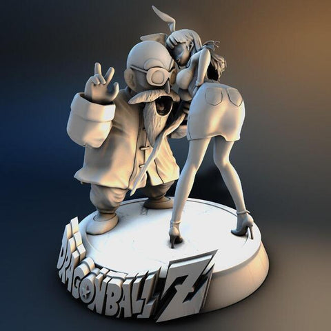 Bulma and Master Roshi 3D Model Ready to Print