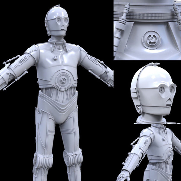 C-3PO The Empire Strikes Back ESB Full Body Armor Suit STL 3D Print Files