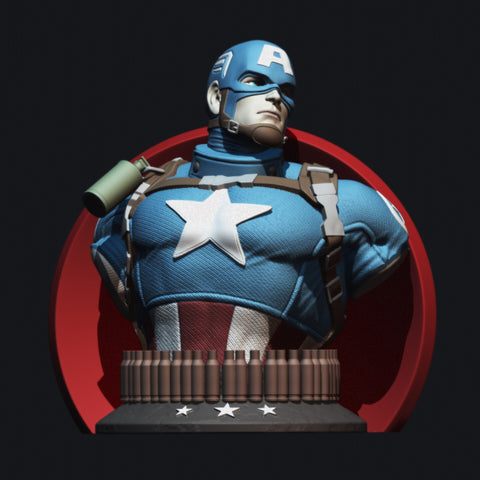 Captain America Bust 3D Model Ready to Print