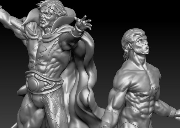 Captain Marvel and Adam Warlock 3D Model Ready to Print STL