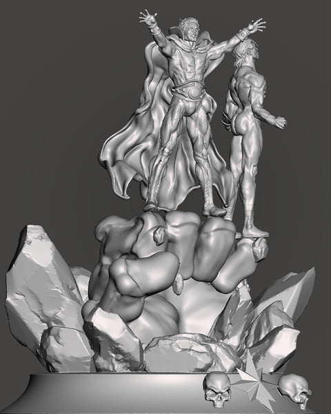 Captain Marvel and Adam Warlock 3D Model Ready to Print STL