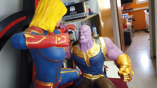 Captain Marvel vs Thanos 3D Model Ready to Print OBJ