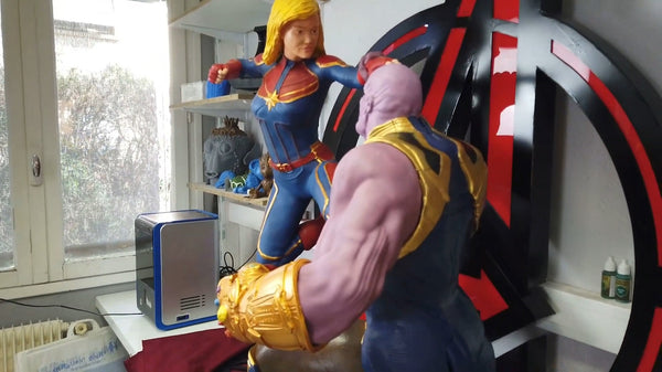 Captain Marvel vs Thanos 3D Model Ready to Print OBJ