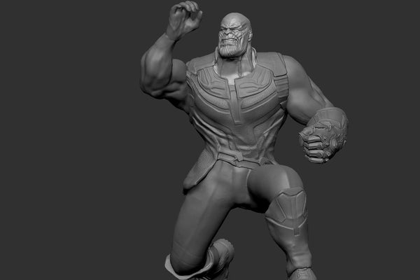 Captain Marvel vs Thanos 3D Model Ready to Print OBJ