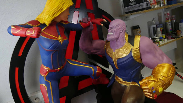 Captain Marvel vs Thanos 3D Model Ready to Print OBJ