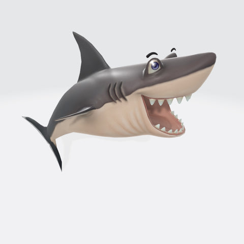 Cartoon Shark 3D Model Ready to Print