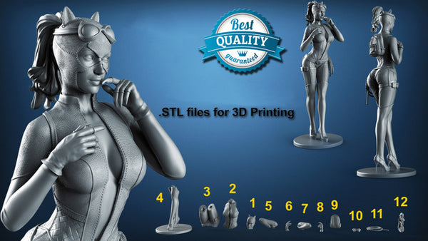 Catwoman Figure 3D Model Ready to Print