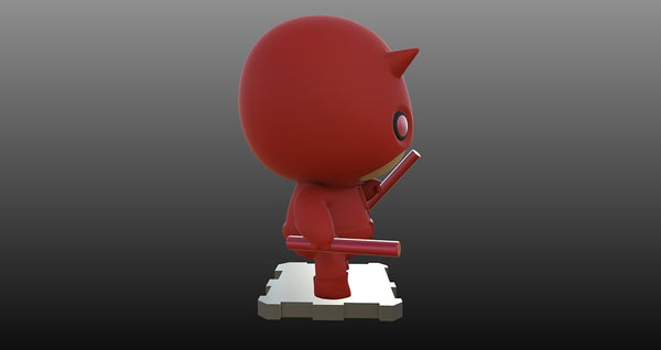 Chibi Daredevil 3D Model Ready to Print STL