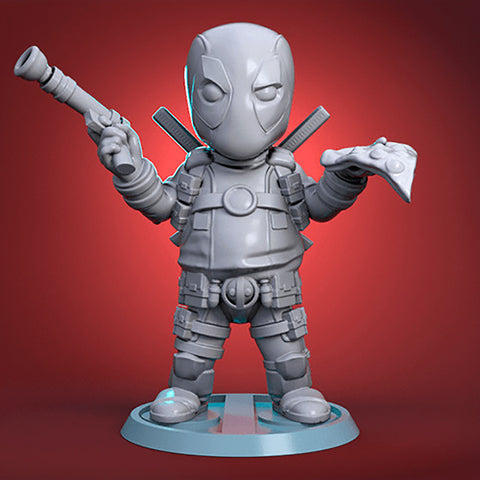 Chibi Deadpool 3D Model Ready to Print STL