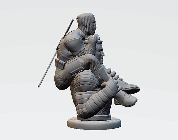 Colossus and Deadpool Statue 3D Model Ready to Print STL