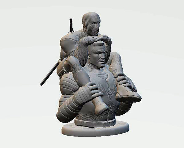 Colossus and Deadpool Statue 3D Model Ready to Print STL