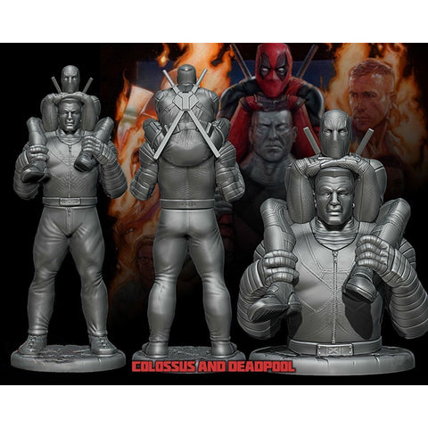 Colossus and Deadpool Statue 3D Model Ready to Print STL