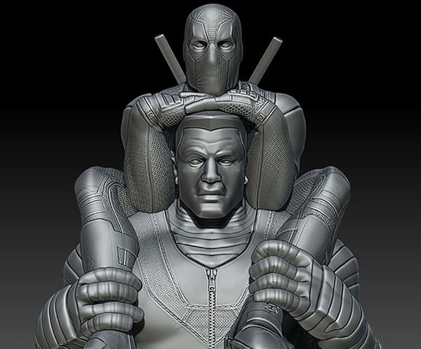 Colossus and Deadpool Statue 3D Model Ready to Print STL