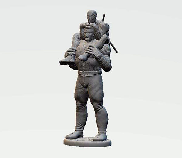 Colossus and Deadpool Statue 3D Model Ready to Print STL