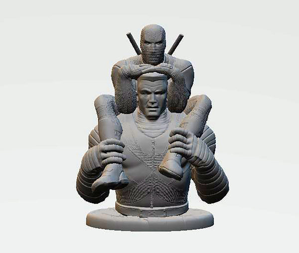 Colossus and Deadpool Statue 3D Model Ready to Print STL