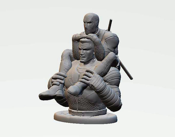 Colossus and Deadpool Statue 3D Model Ready to Print STL