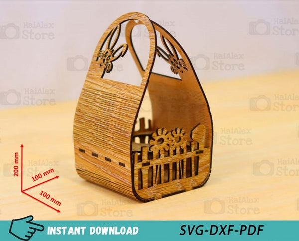 Cute Easter Egg Basket MDF 3mm Laser Cut Files