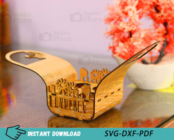 Cute Easter Egg Basket MDF 3mm Laser Cut Files