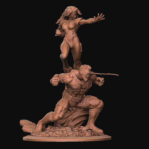 Cyclops and Jean Grey 3D Model Ready to Print